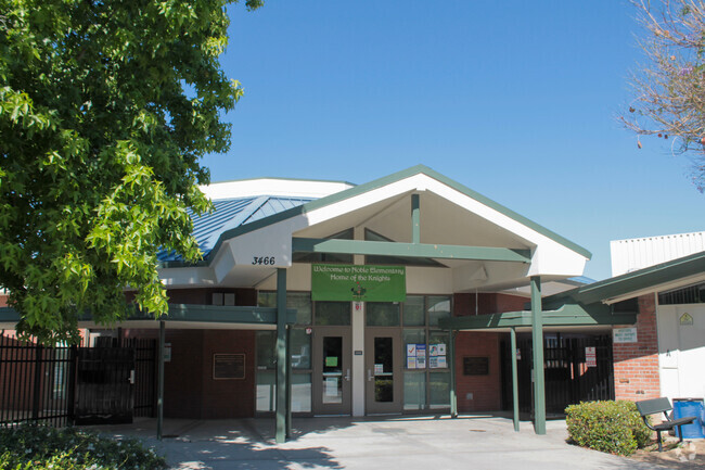 Main entrance to Noble Elementary School in East Foothills, San Jose, CA.