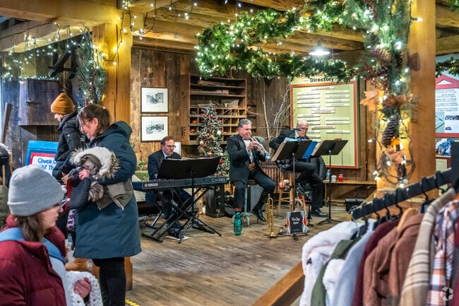 Musicians play inside one of the venues during the Luminaries and Trolley Rides event.