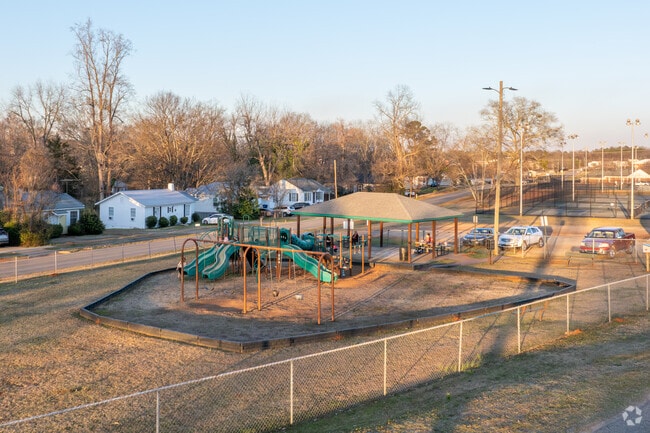 Play on the playground at Jemison Park in Talladega.