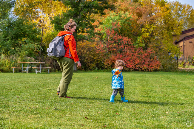 Fairfield residents enjoying the fall leaves at Havenwoods State Forest.