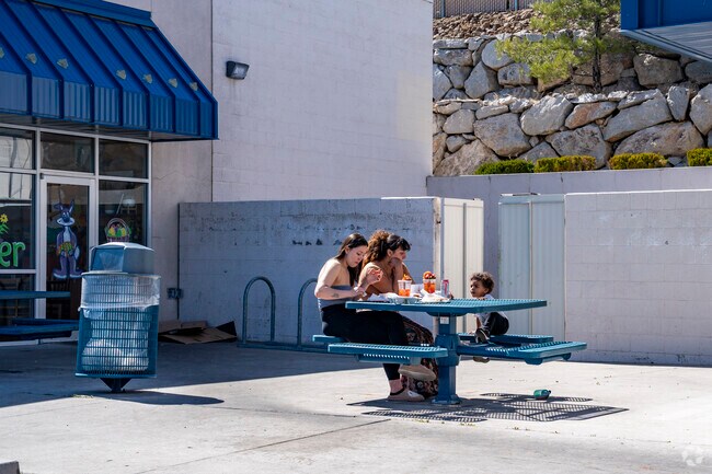 The Sun Valley Center has a variety of eateries locals can grab food and eat outside.