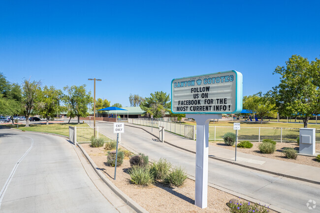 Canyon Elementary School name proudly displayed in Glendale.