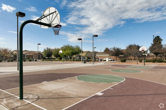 Rockwell Park is a large park in Shamrock Estates with a playground and basketball courts.