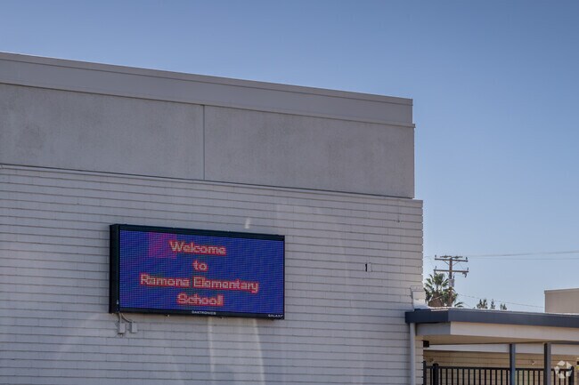 Read the latest news on the board at Ramona Elementary School in Hemet.