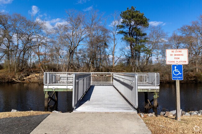The fishing pier is a poplar spot at Roger C Fisher Laurel River Park.