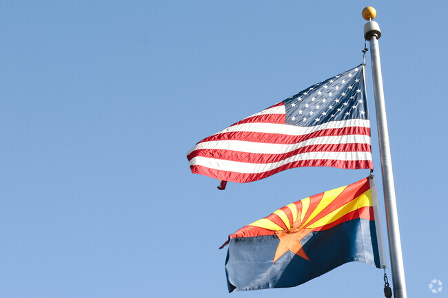 Flags fly proudly at the Continental Ranch Community Park in Tucson.
