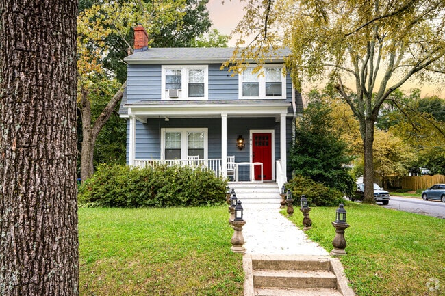 A colonial home with symmetrical design stands in Rosedale.