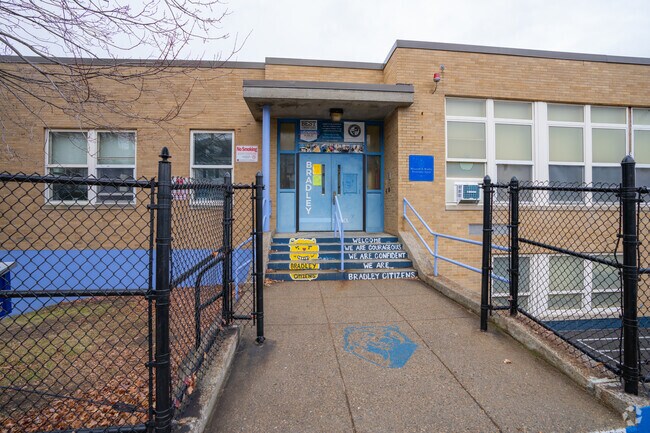 This is the front entrance to Bradley Elementary in Harbor View-Orient Heights.