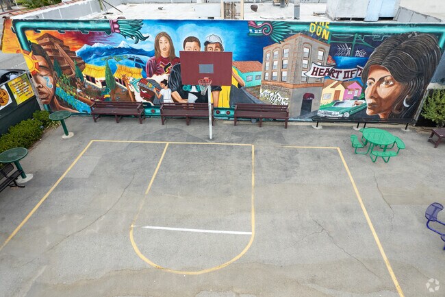 Kids can play basketball on the courts at Avalon High School in Wilmington.
