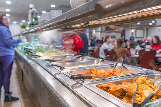 The buffet case with numerous selections at Tinucci's Restaurant and Catering in Newport.