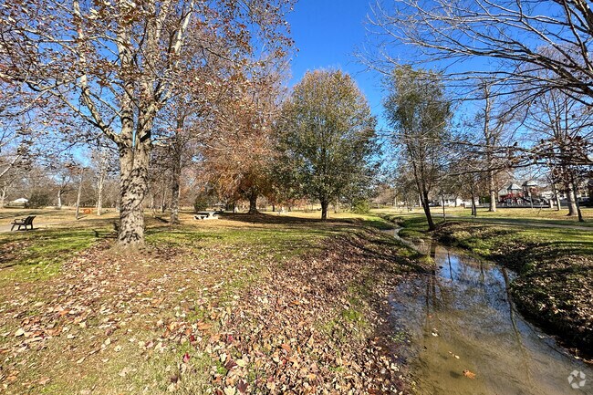 Enjoy the nature walks and views along the creek at Springbrook Park in the Alcoa neighborhood.