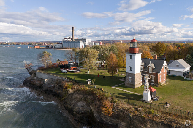 The light house in Dunkirk dates back to 1826 and can be seen off of the tip of Point Gratiot.