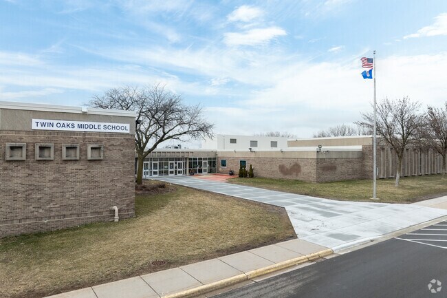 Twin Oaks Middle School is adjacent to Hidden Oaks Middle School.