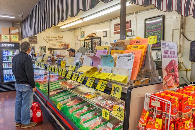 Lucerne's Lakeview Supermarket & Deli is the main spot for locals to buy their groceries and food.