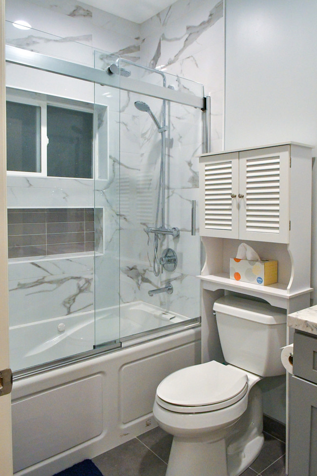 Essentials provided in cabinet above toilet