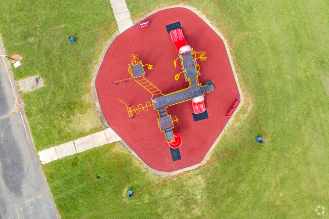 Frey Elementary School features playgrounds for the students to enjoy.