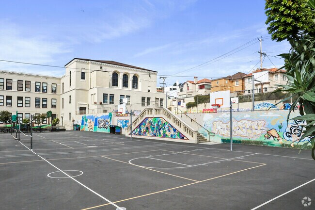 Aptos Middle School provides students with outdoor facilities to play with.