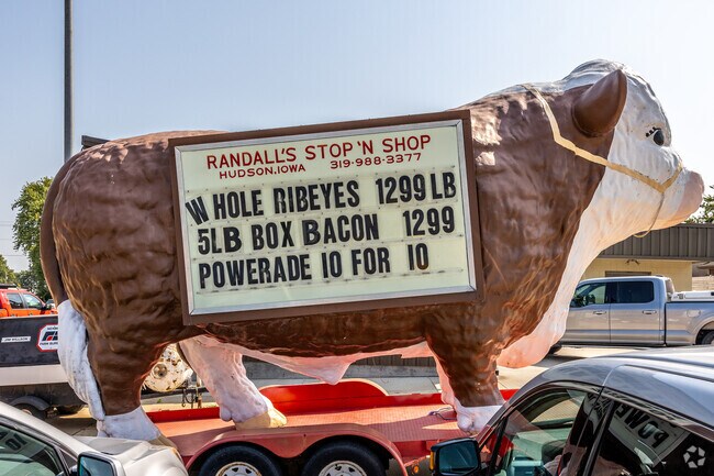 Hudson residents love the larger-than-life bull statue that serves as the sign for Randall's Stop 'n Shop.