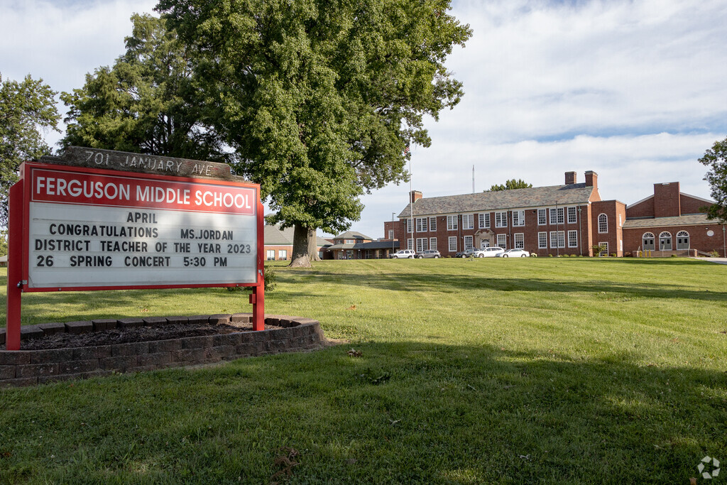 Ferguson Middle School sign in Ferguson.