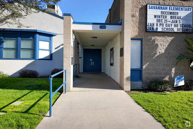 Front entrance to Savannah Elementary School in Rosemead, Ca.
