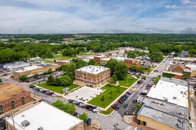 The downtown square of Ozark in Christian County.