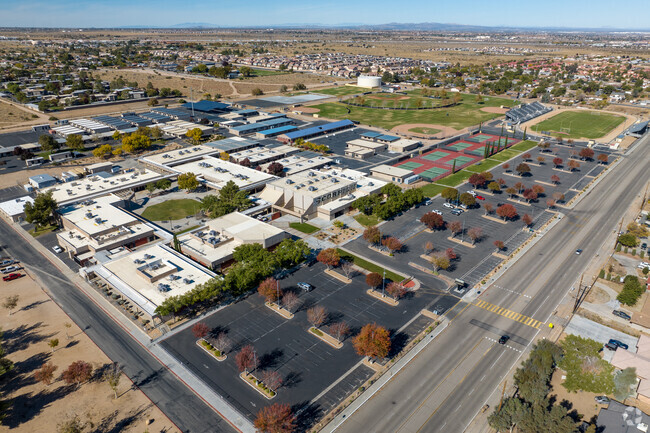 The Hesperia High offers a sprawling campus when viewed from above.