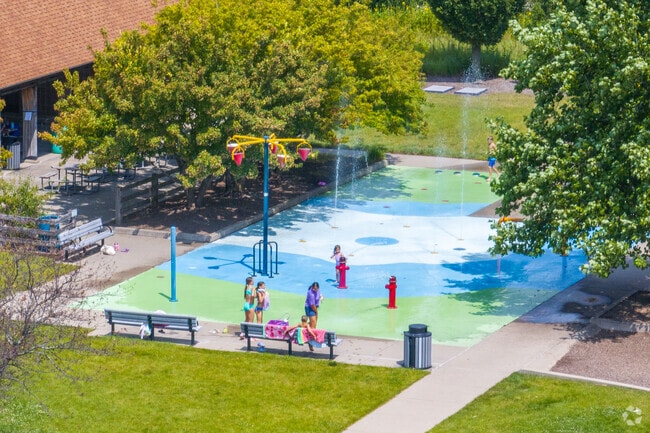 Tipton Park has water features that are perfect for hot days in North Pointe.