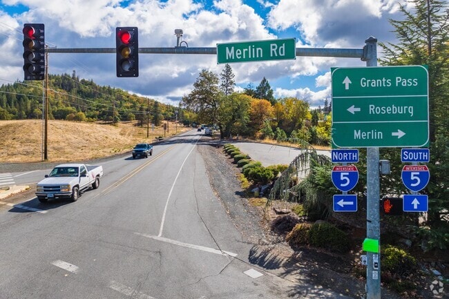 Merlin Road takes drivers 9 miles southeast towards Grants Pass and eventually, Interstate 5.
