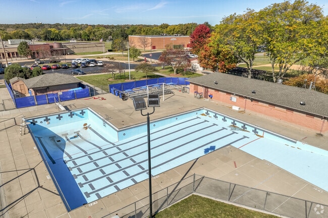 Lions Armstrong Memorial Pool is currently drained for the season near Algonquin Heights.