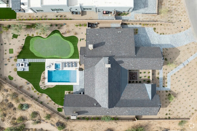 Many homes offer backyard amenities in Dynamite Foothills.