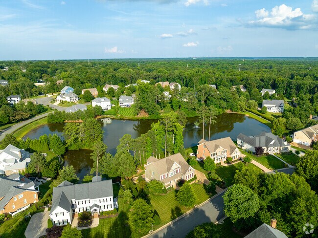 Many homes in the Sleepy Hollow community are situated on the Bryant pond.