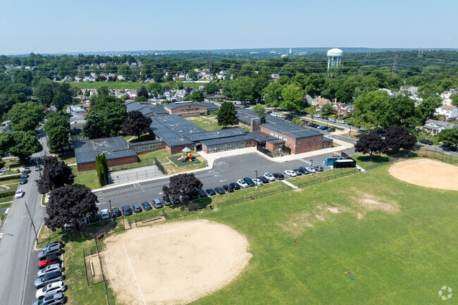 School 29 has a large baseball field.