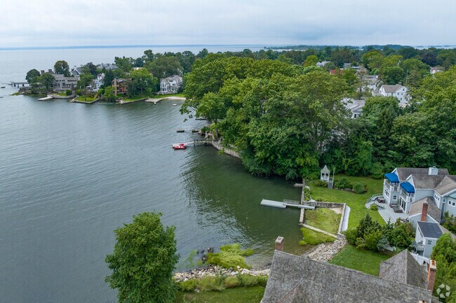 Some of the waterfront homes in Shippan Point sell for as much as 35 million dollars.