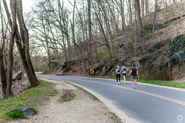 Rock Creek Park runs through Silver Spring and connects all the way to Downtown DC.