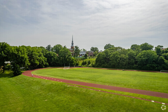 The track and soccer field at Jefferson Middle School are well-maintained.