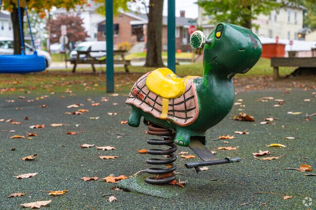 Kids will love the animal themed playground equipment at 37th St Park.