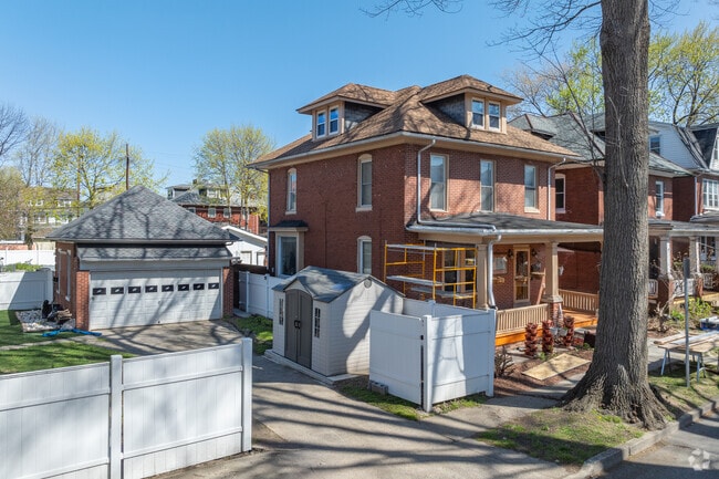 Some houses in Allison Hill sit on double lots and have private driveways and garages.