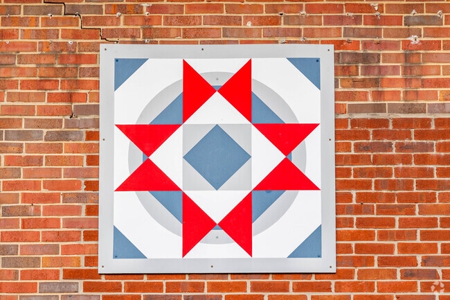 The Adams fire station has a unique barn quilt at its entrance.