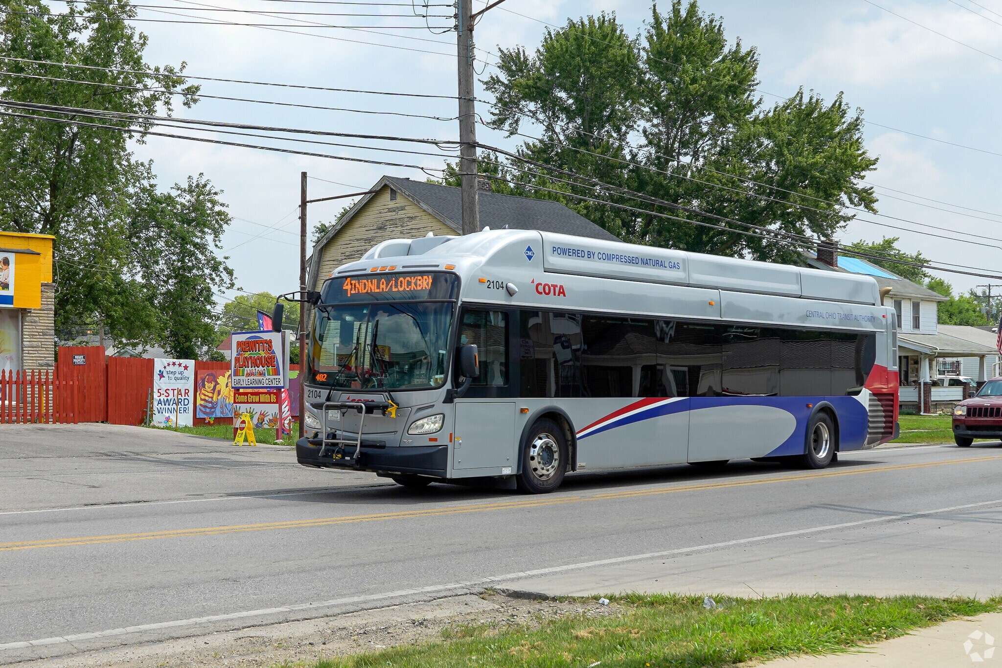 There are a few COTA bus stops around the Milbrook neighborhood.
