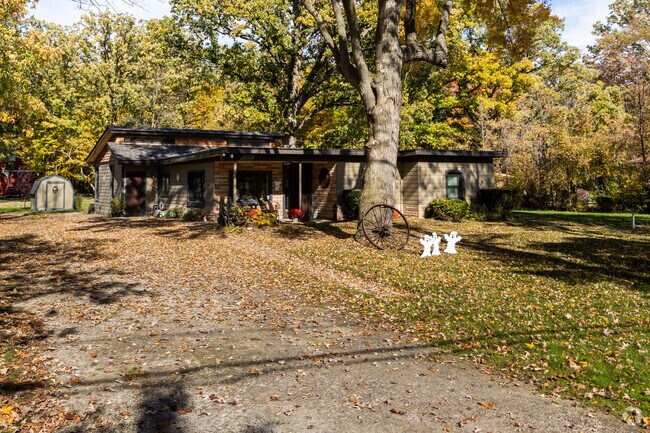Sunflower Village has several ranch style homes with covered front porches.