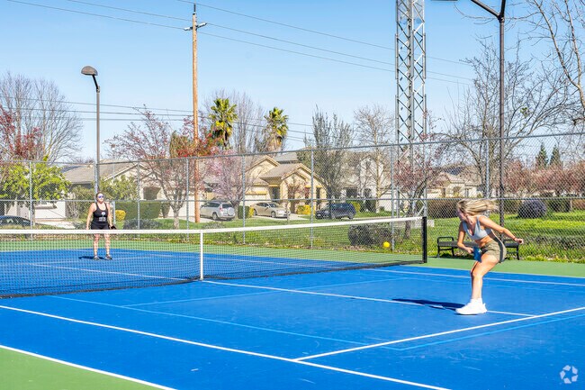 Orchard Park, in River’s Edge, has tennis and pickleball courts.
