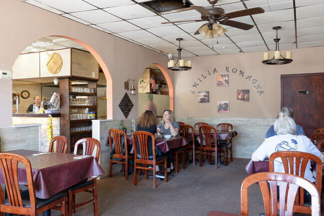 View the interior of Emilia Romagna Pizza Ristorante in Downtown Wood-Ridge.
