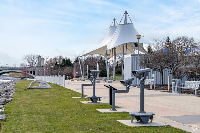 Enjoy exercising or taking in the scenery along Detroit's award winning Riverfront.