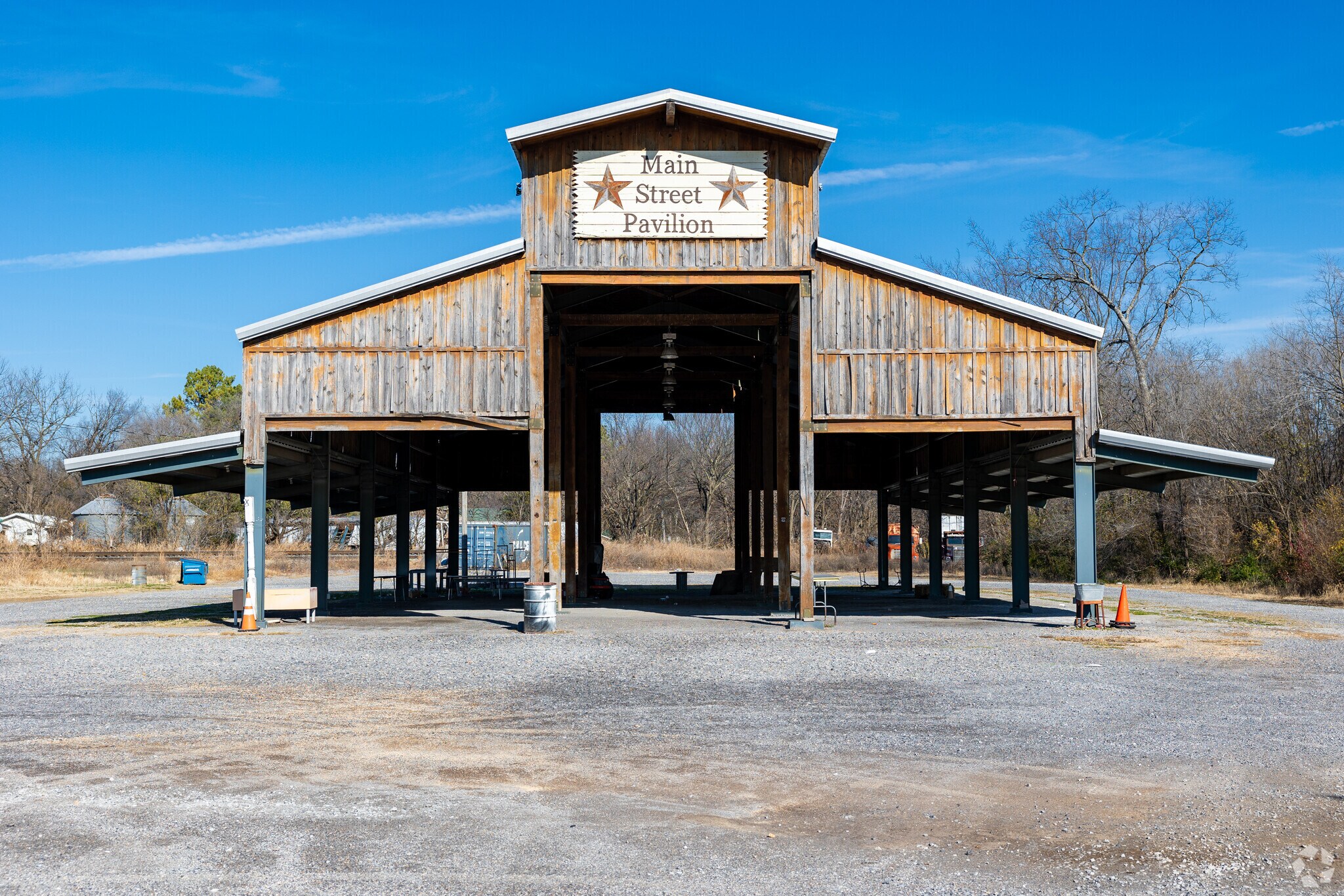 Weekends find many Gentry residents at the Main Street Pavilion flea market.
