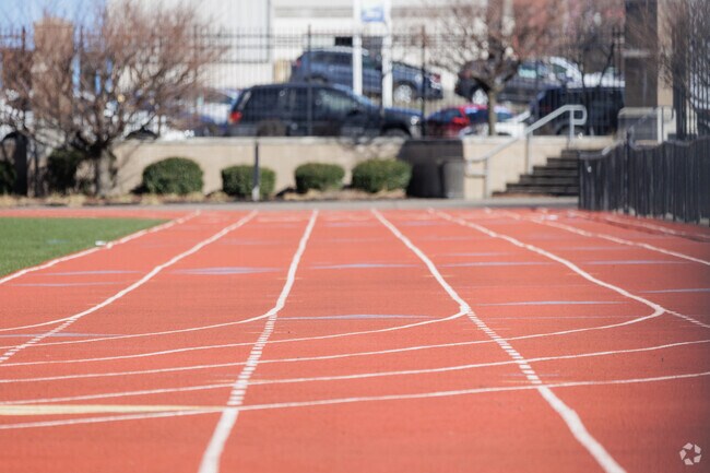 The track and football field outside the Scranton Preparatory School in Scranton, PA.