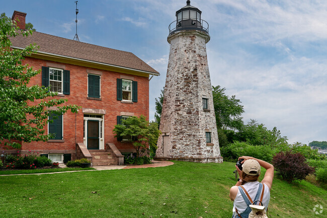 The Genesee Lighthouse, built in 1822, is popular with tourists.