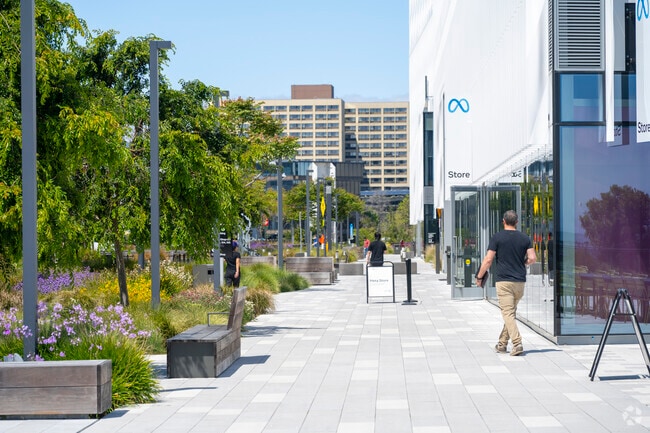Meta has a beautiful campus in the Bayfront neighborhood.