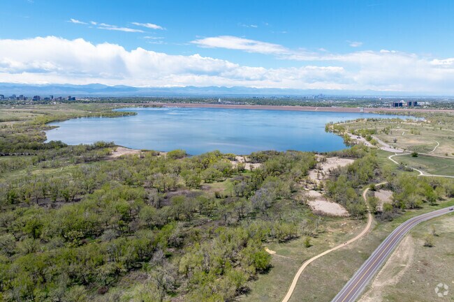 Pedestrians can take the crosswalk on South Parker Road to reach the Cherry Creek State Park.