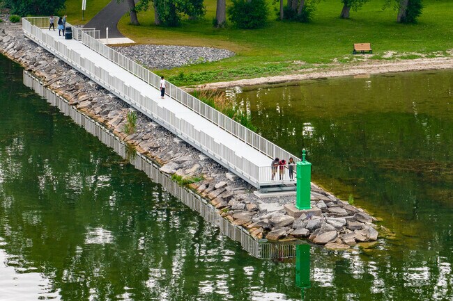 Residents of Geddes come to the pier on Onondaga Lake to catch a glimpse of wildlife.