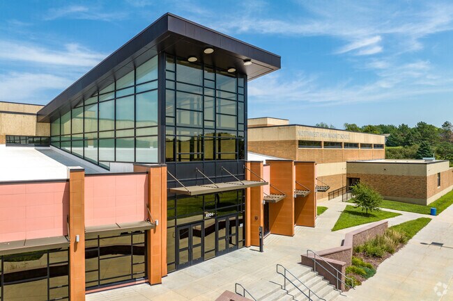 The students of Omaha Northwest Magnet High School enjoy learning in a large and modern school.